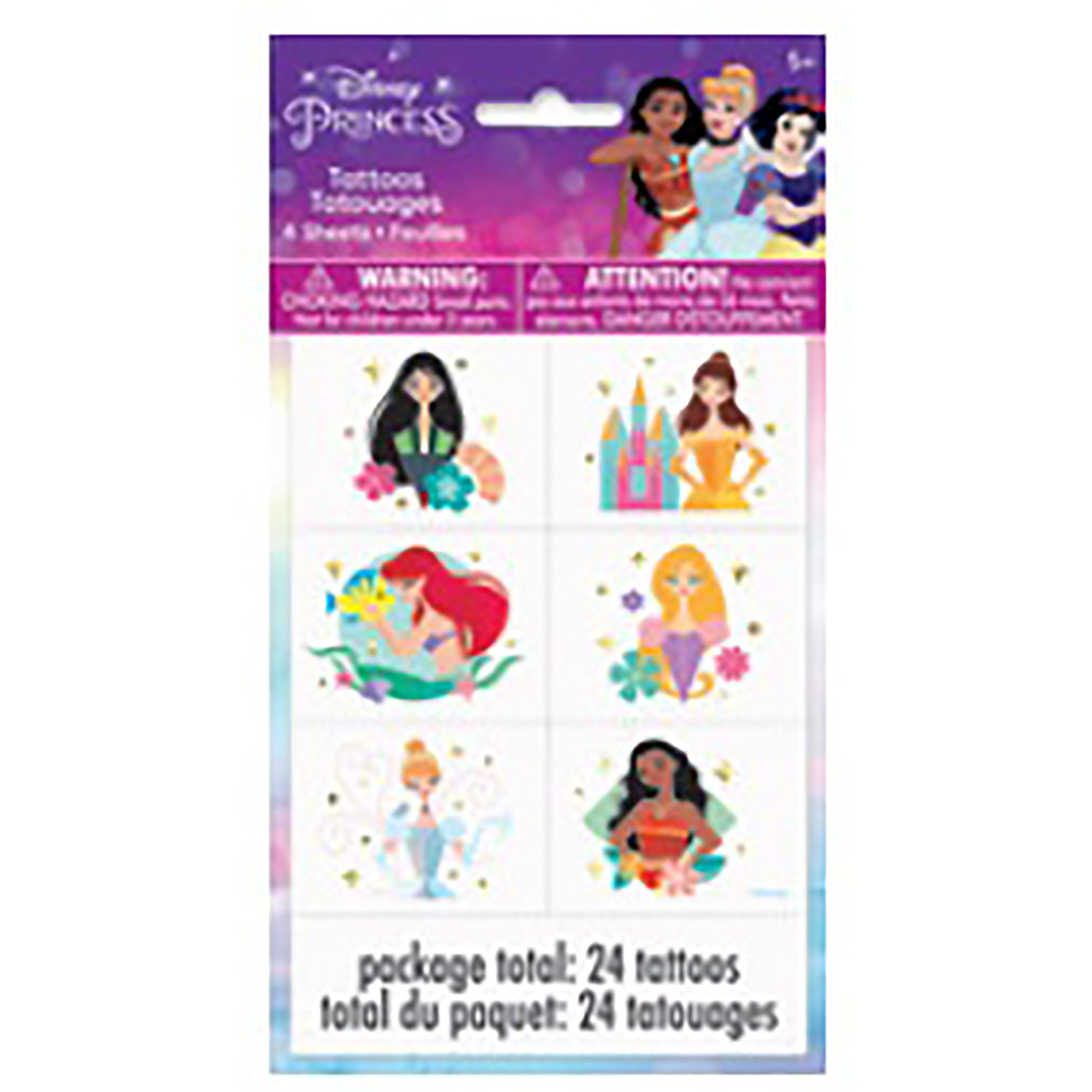 Disney Princess 24 Tattoos with Metallic Accents