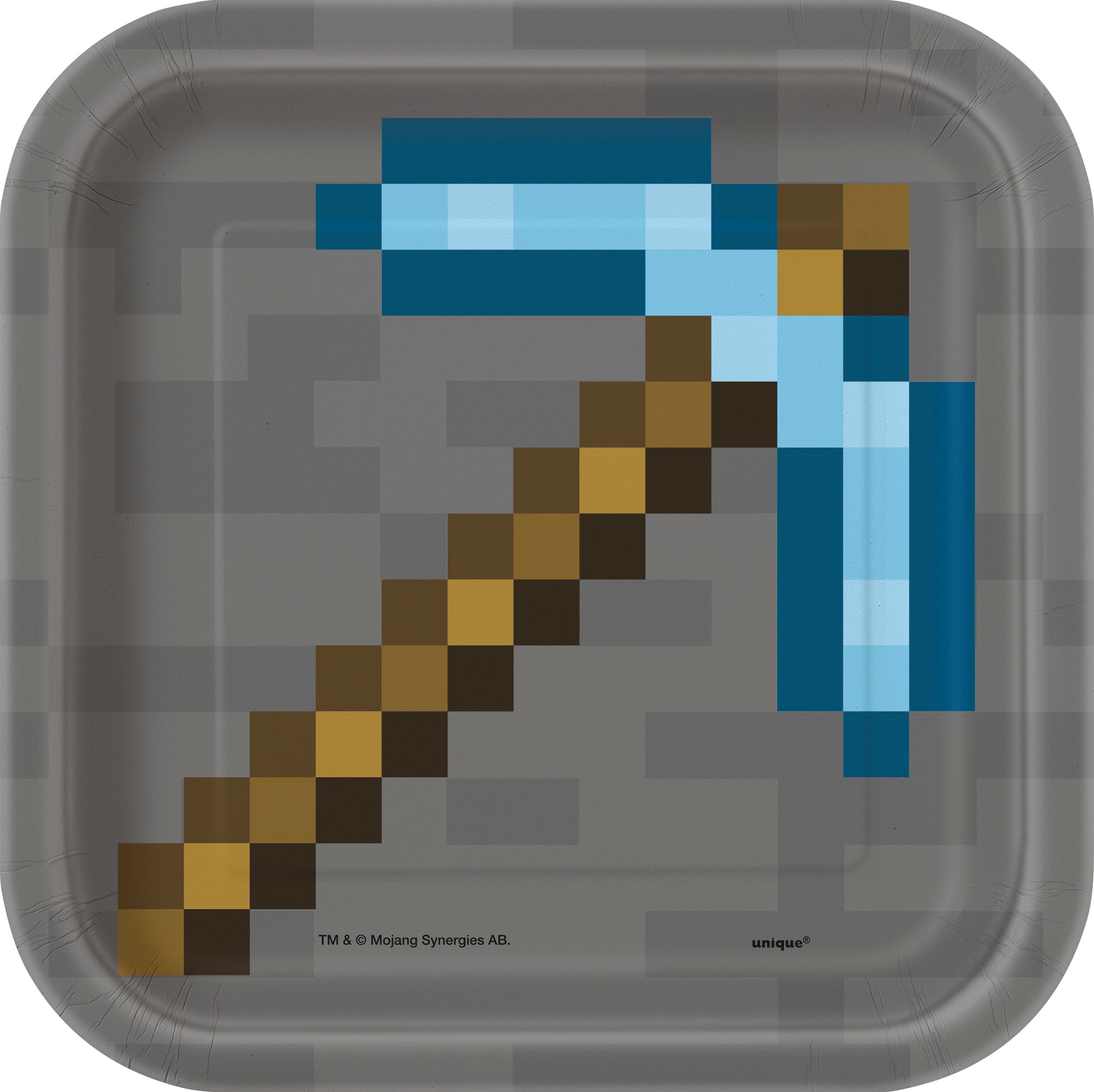 Minecraft 8 Square Paper Plates 7in