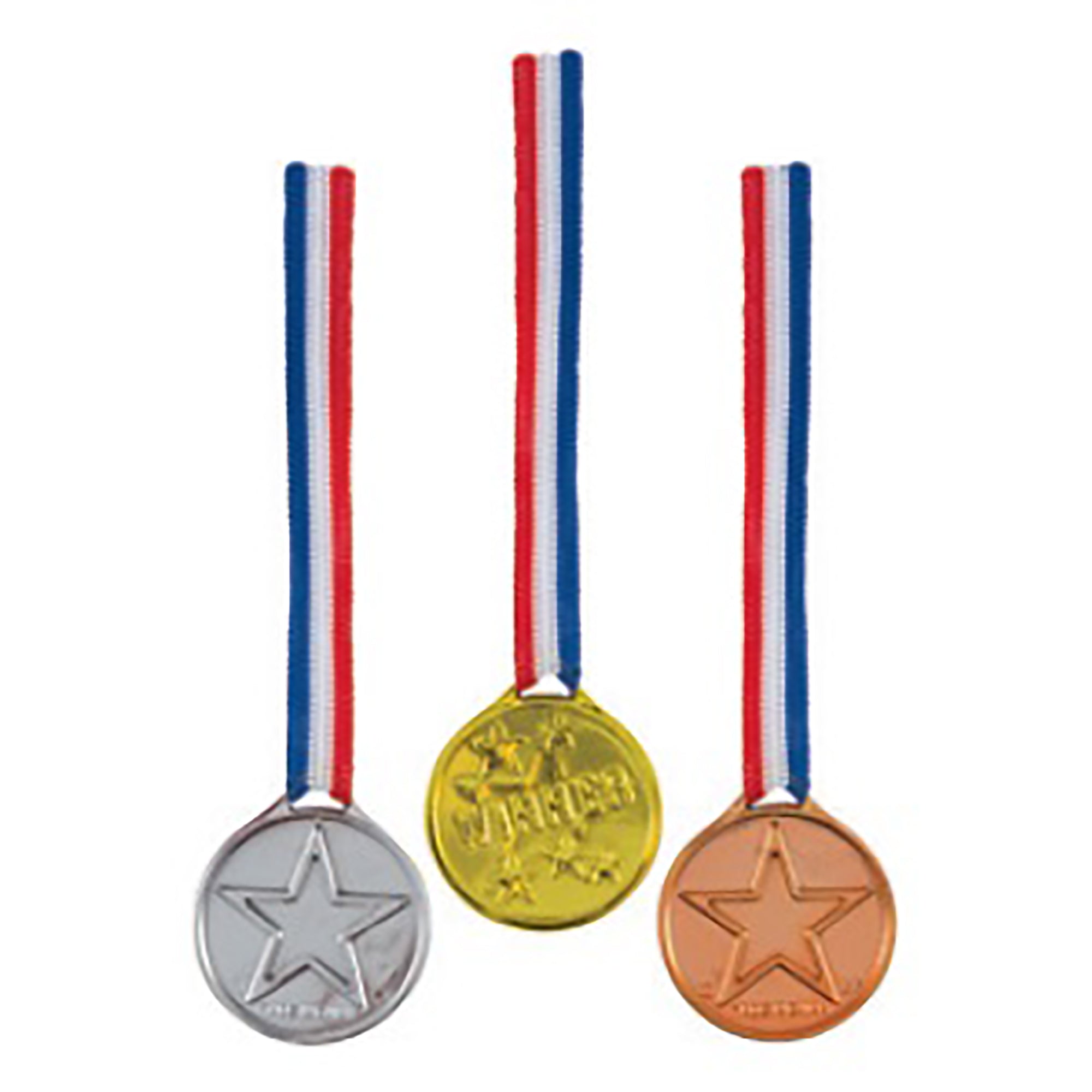 3 Winner's Medals Plastic