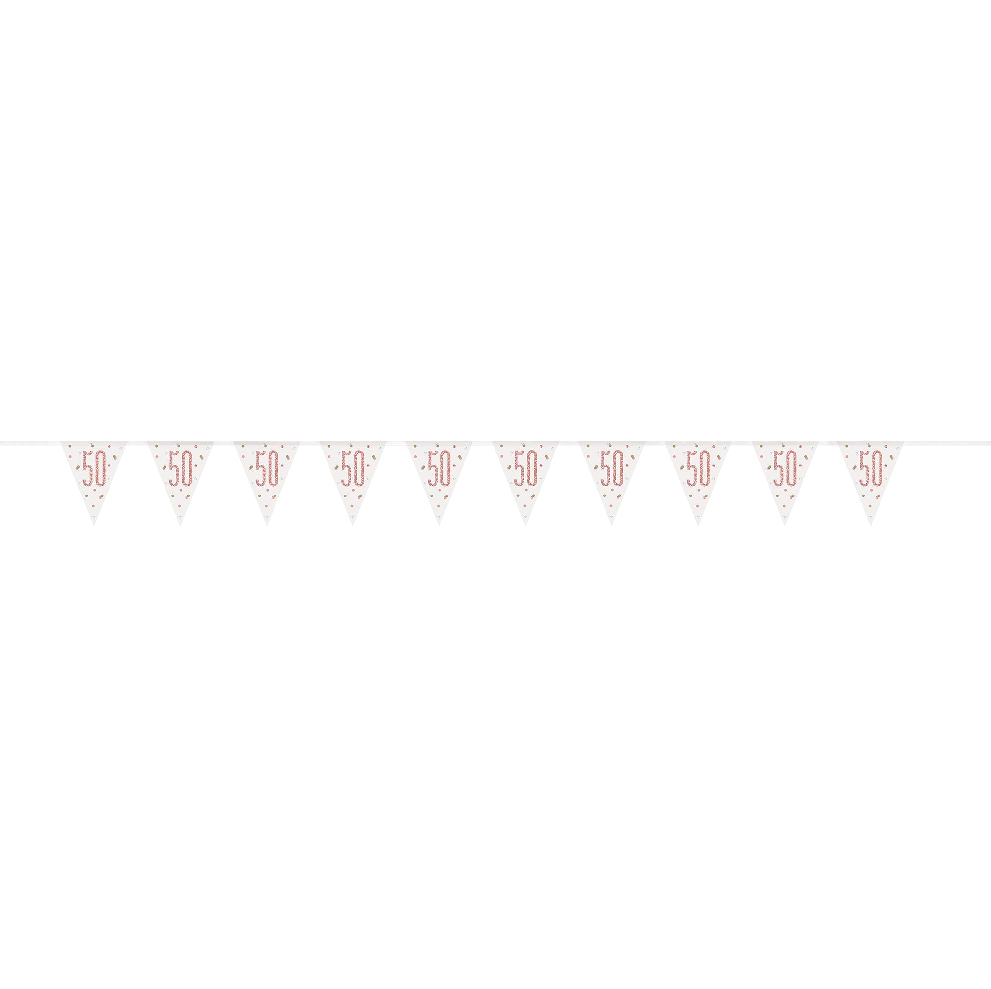 Age 50 Pink Flag Banner Plastic 9ft