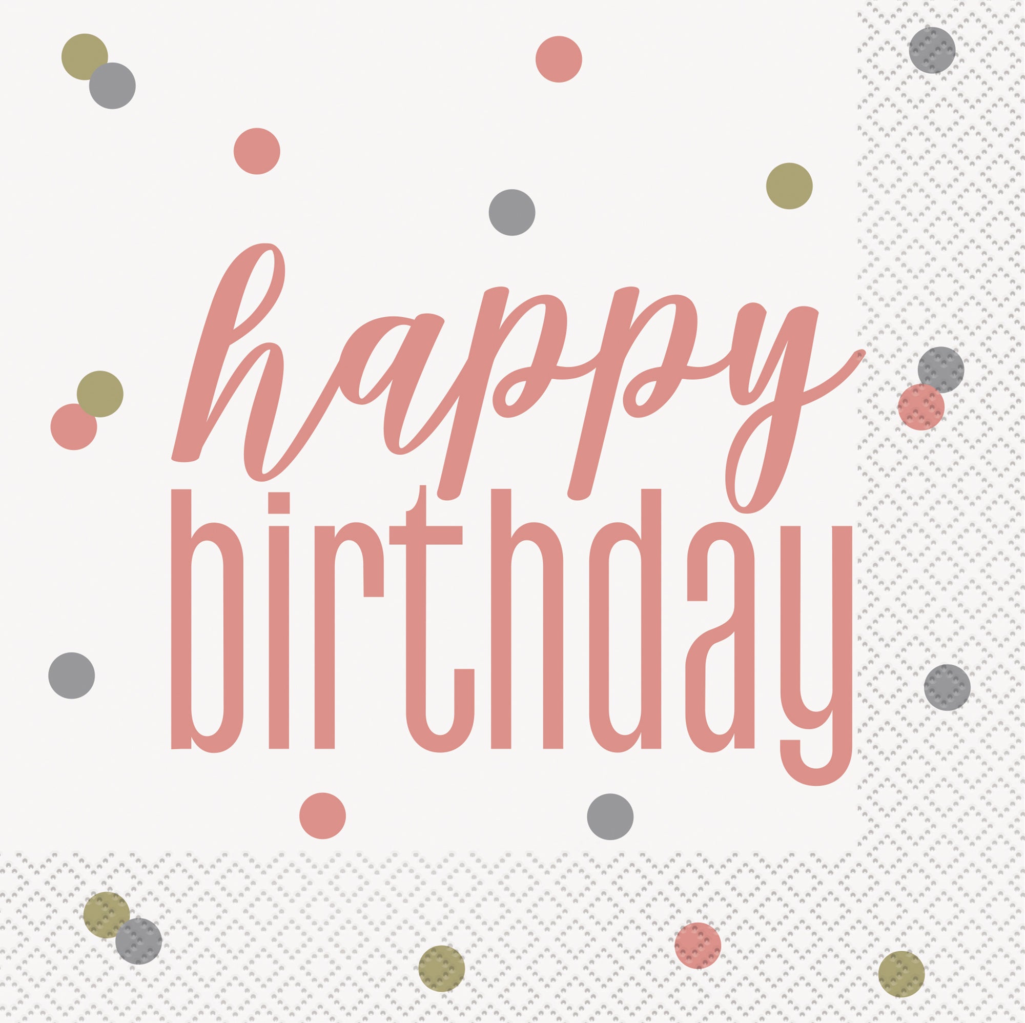 Happy Birthday Pink 16 Luncheon Napkins 12.75x12.75in