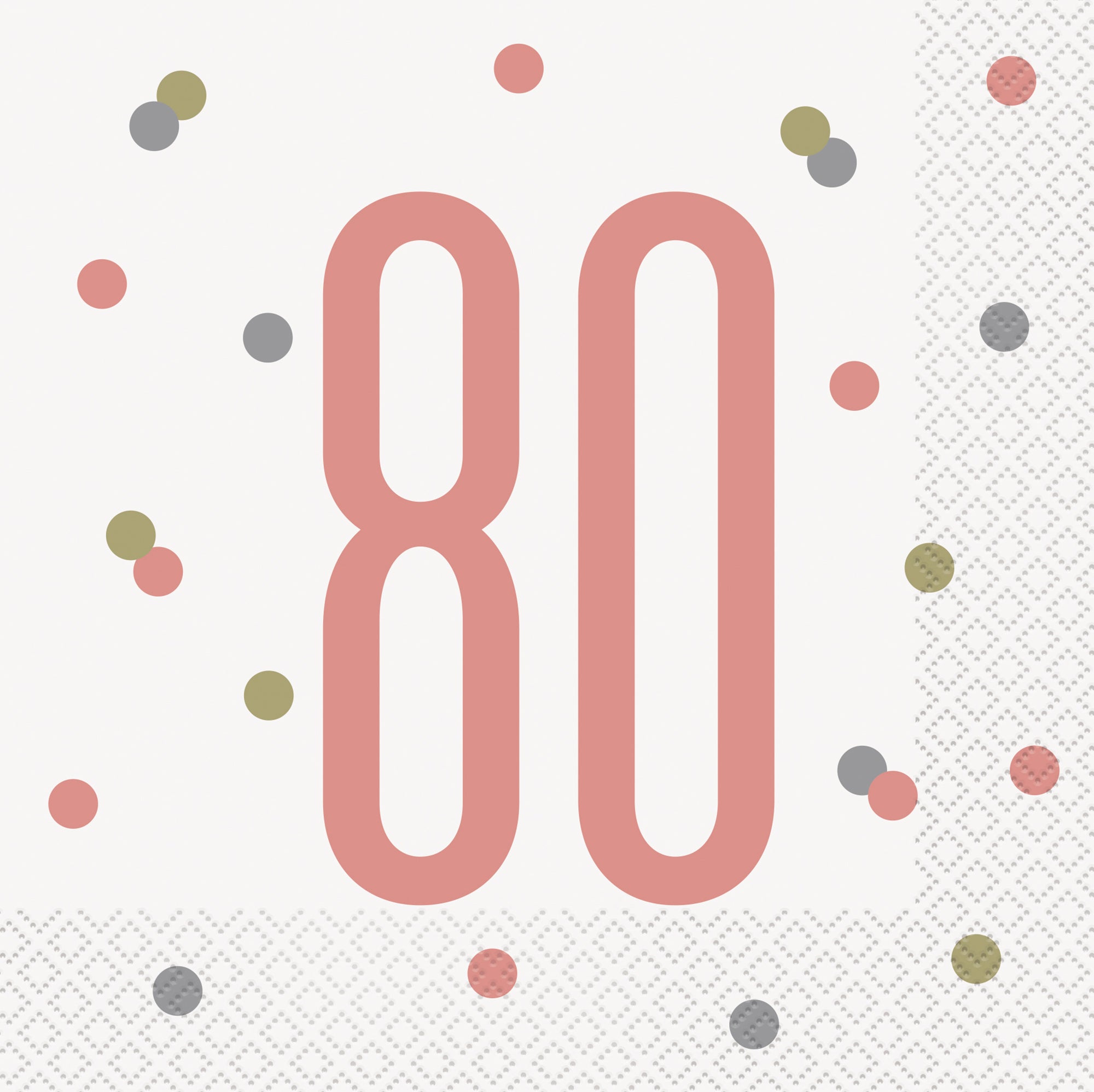 Age 80 Pink 16 Luncheon Napkins 12.75x12.75in