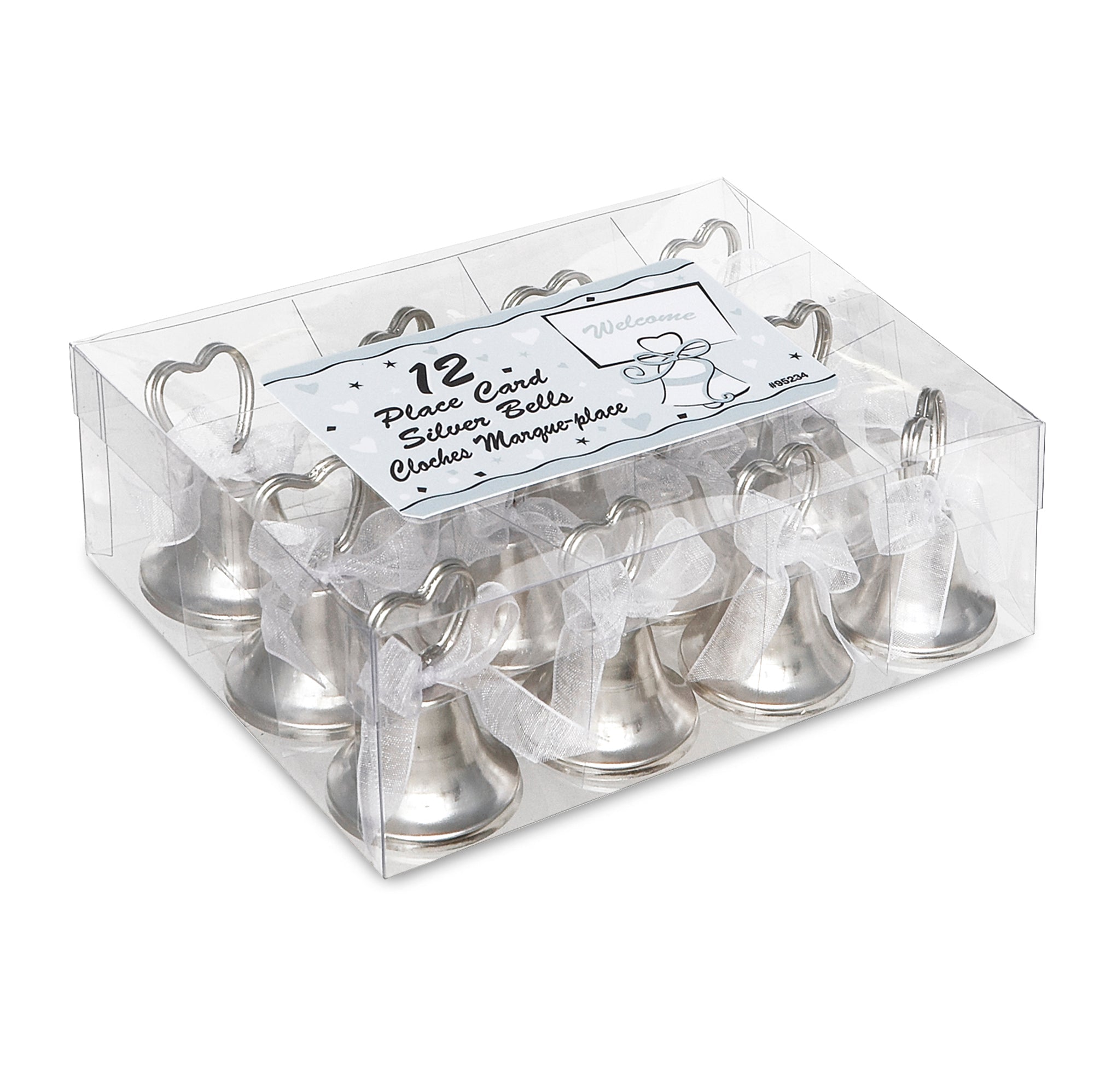 12 Silver Bell Place Card Holders 2Hx1.5W in