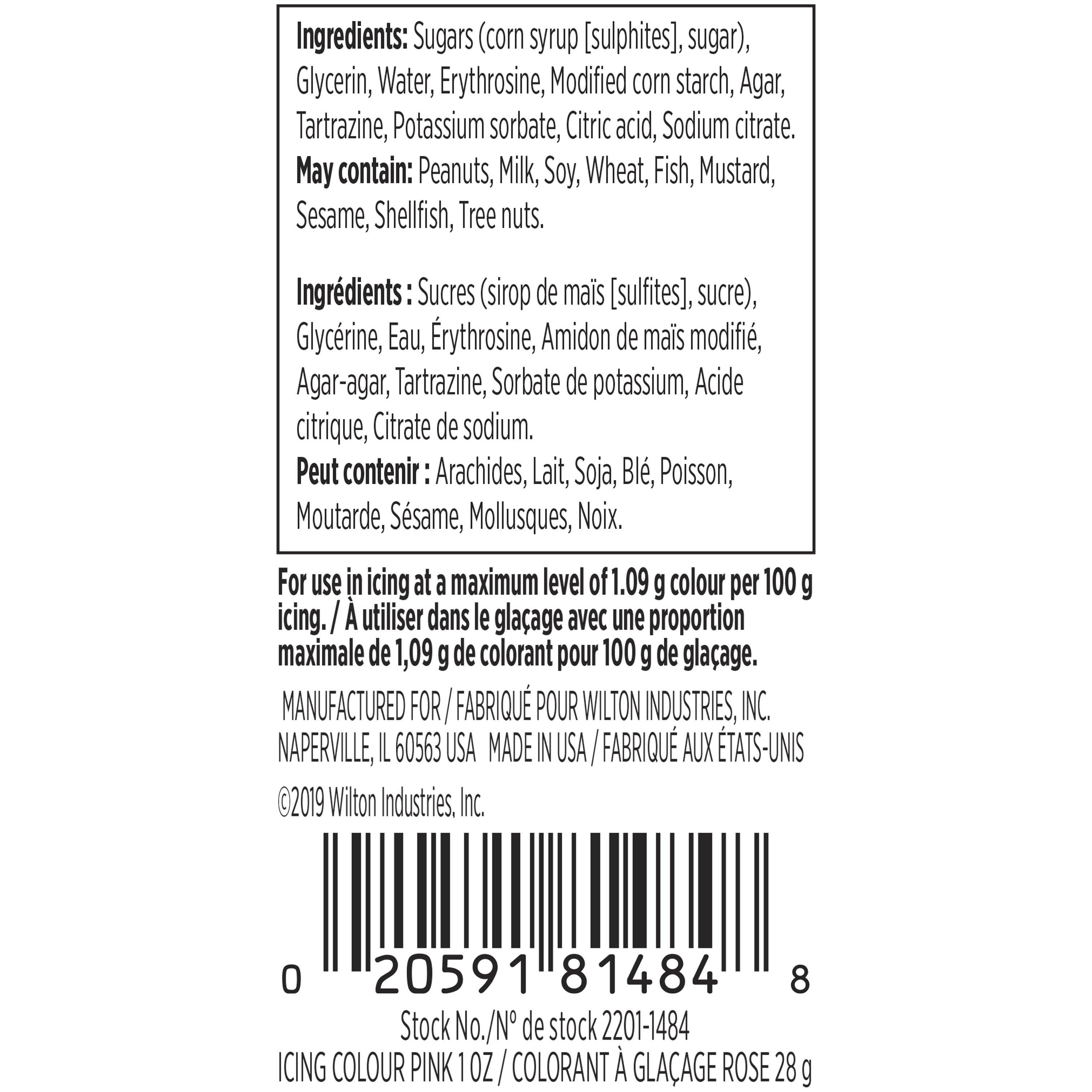 Wilton Icing Colour 1Oz Pink Bilingua - Dollar Max Dépôt