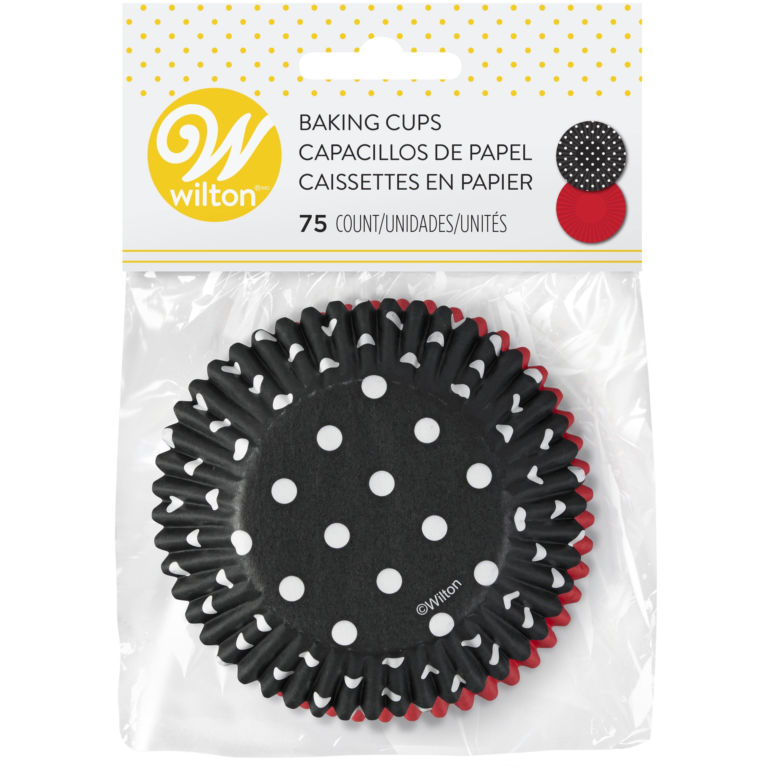 Wilton Baking Cups 75 Count Standard Dots Blac - Dollar Max Dépôt