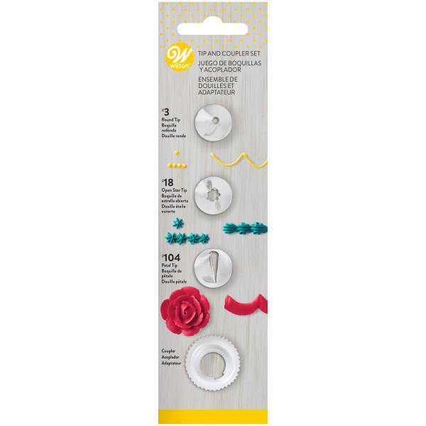 Wilton Tip Set Tips & Coupler 4Pc E - Dollar Max Dépôt