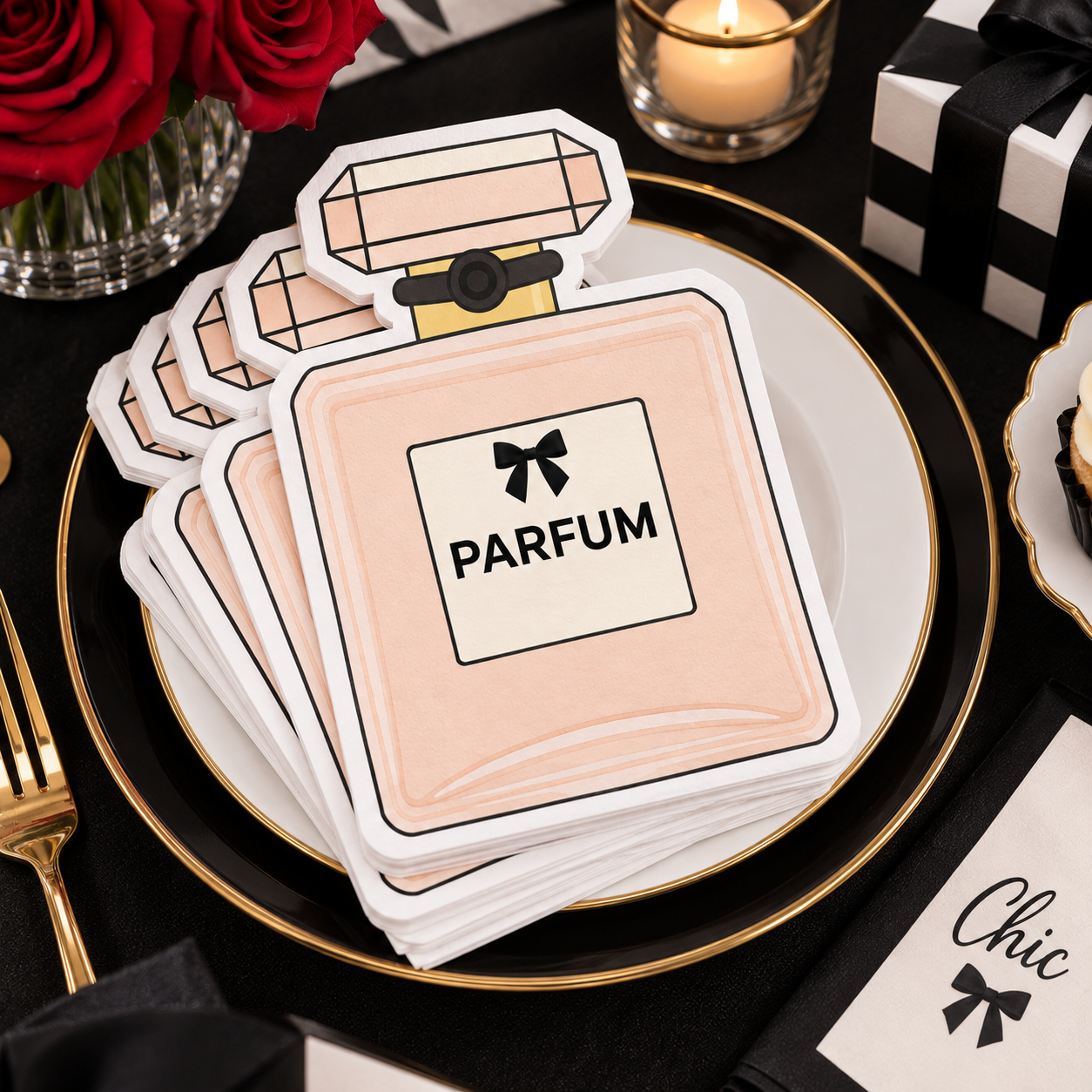 Oui Party Chic parfum 16 serviettes de table 3 plis