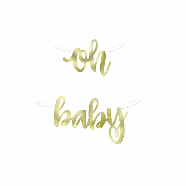 Oh Baby Gold Script Banner 2.8ft