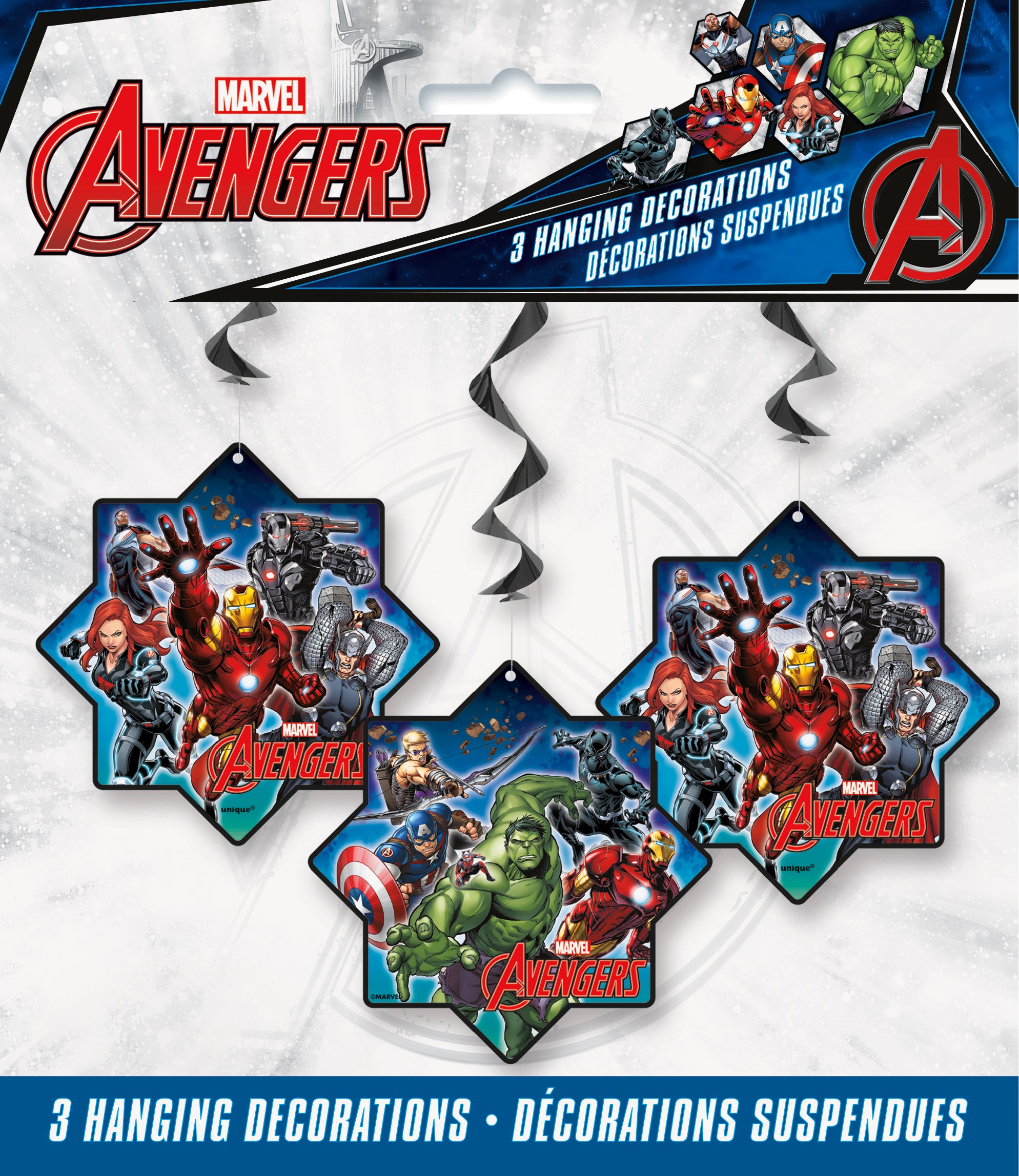 Avengers 3 Hanging Swirl Decorations 26in