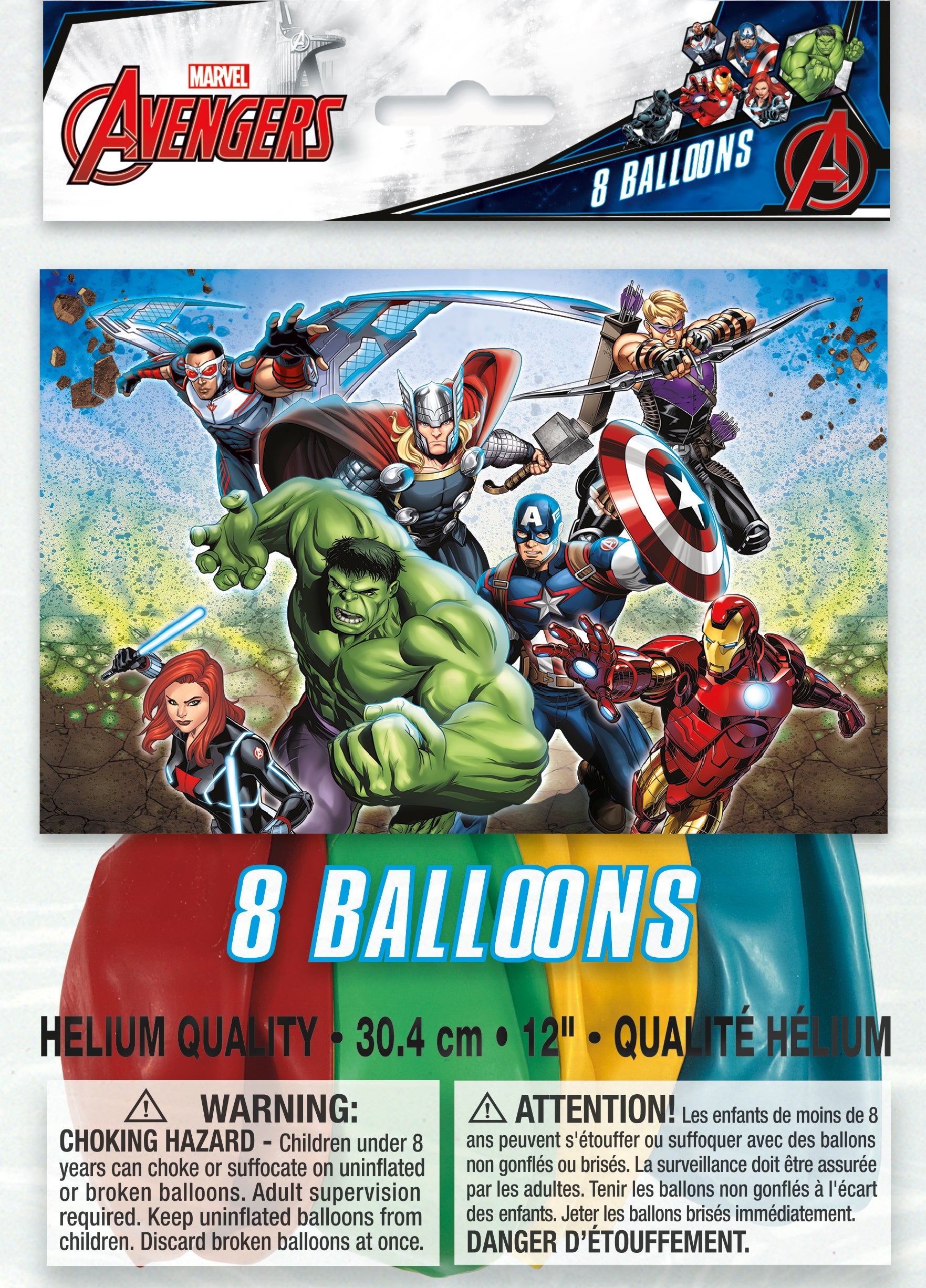 Avengers 8 Printed Latex Balloons 12in Assorted Colors