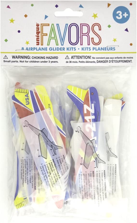 8 Airplane Glider Kits 5x4.25in