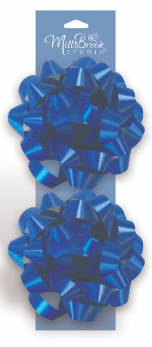 Mill Brook 2 Royal Blue Confetti Bows 4in