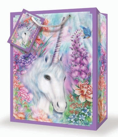Mill Brook Gift Bag - Unicorn Jumbo 12.5W x17.5H x4D in 