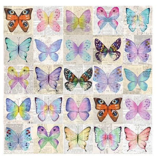 Mill Brook 2 Sheets Flat Wrap - Butterflies 19x27in each