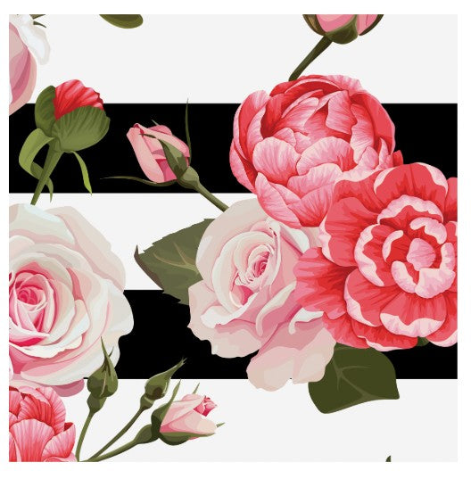 Mill Brook 2 Sheets Flat Wrap - Pink Flowers on Stripes 19x27in each