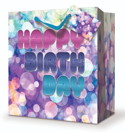 Rosedale Gift Bag - Happy Birthday Extra Deep 15W x15H x10D in 