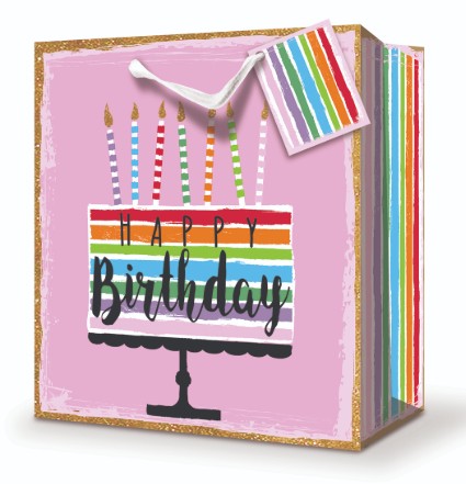 Rosedale Gift Bag - Happy Birthday Extra Deep 15W x15H x10D in 