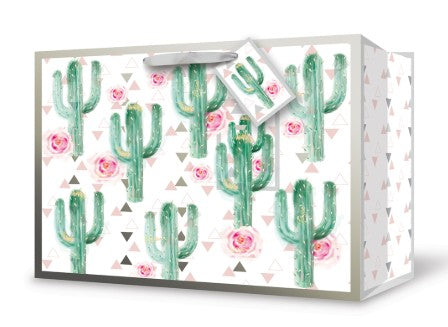 Rosedale Gift Bag - Cactus Horizontal Medium 9W x7H x4D in 