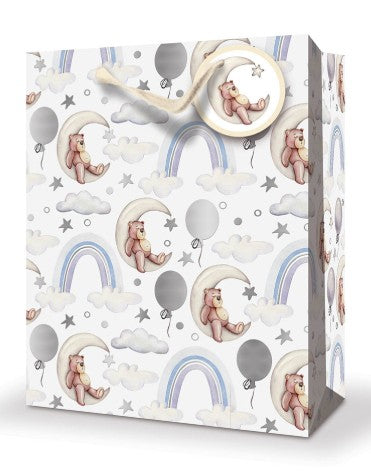 Rosedale Gift Bag - Baby Sleeping Bear Large 10.5W x12.75H x 5.5D in 