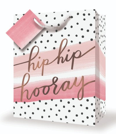 Rosedale Gift Bag - Hip Hip Hooray Large 10.5W x12.75H x 5.5D in 