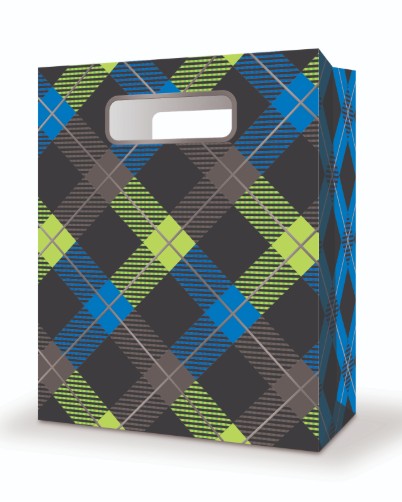 Rosedale Gift Bag - Plaid Large 10.5W x12.75H x 5.5D in 