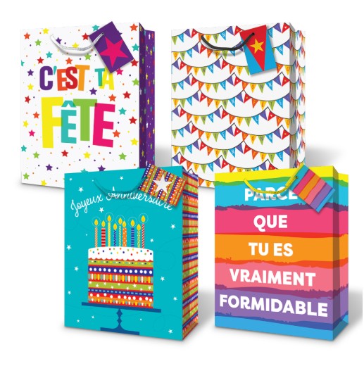 Mill Brook Gift Bag - Birthday - French Medium 7W x9H x4D in VRT 