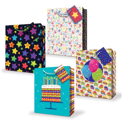 Mill Brook Gift Bag - Birthday Large 10.5W x12.75H x 5.5D in VRT 