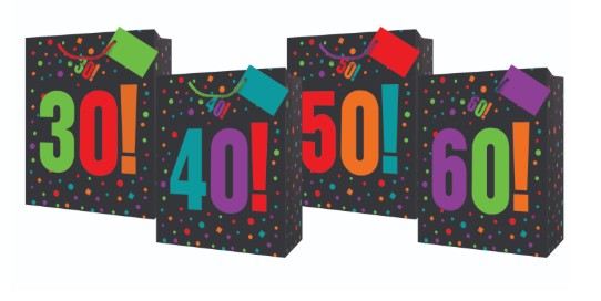 MillBrook Studio - Age is Just a Number Large Gift Bag 12.75" x 5.38" x 10.38"