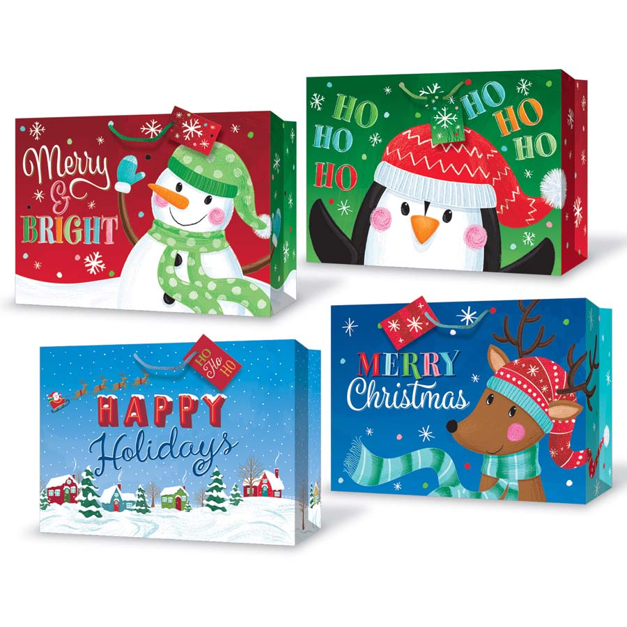 Christmas Horizontal Extra Jumbo Gift Bag 23W x 16.75H x 10D in
