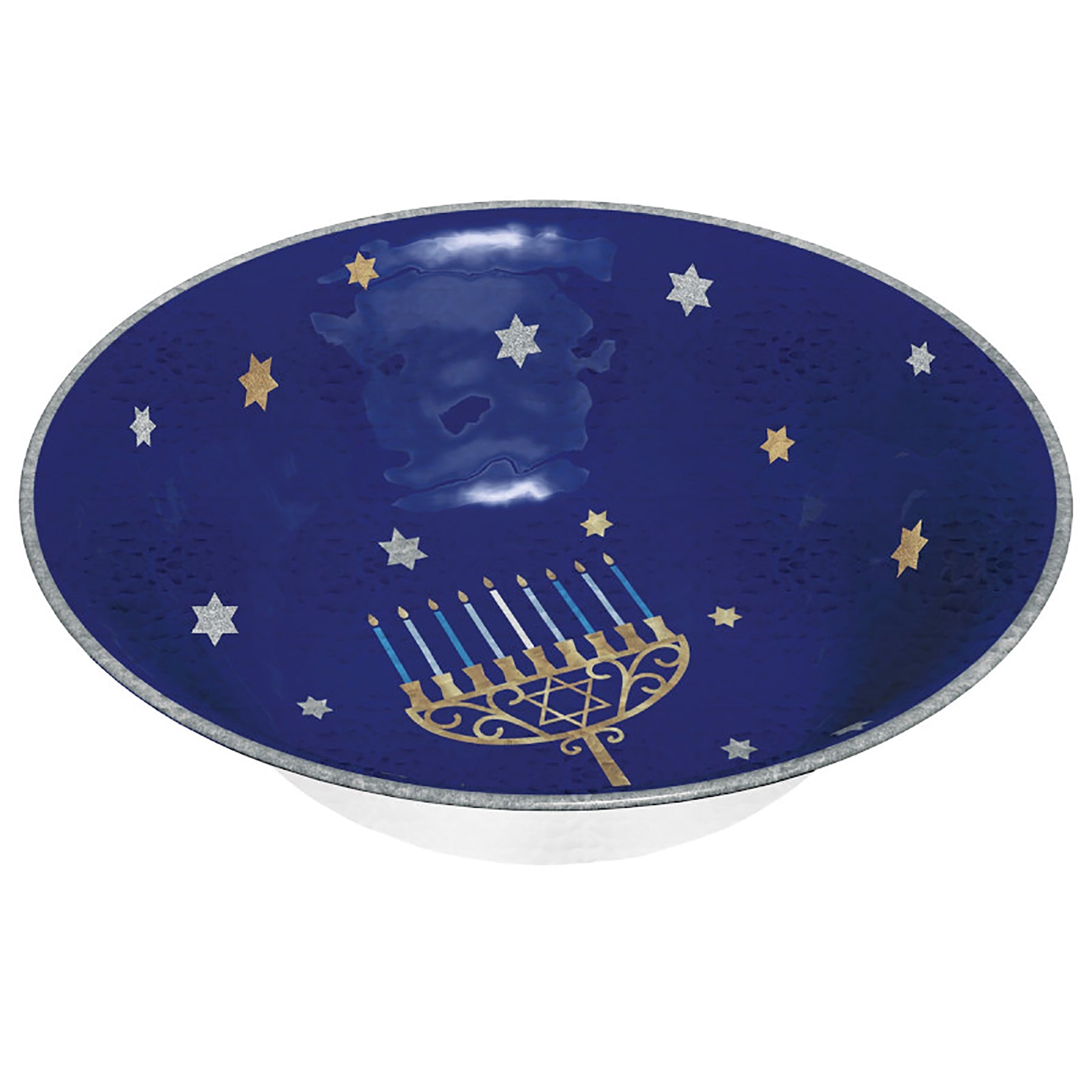 Happy Hanukkah Textured Round Melamine Bowl 11.5in 104oz