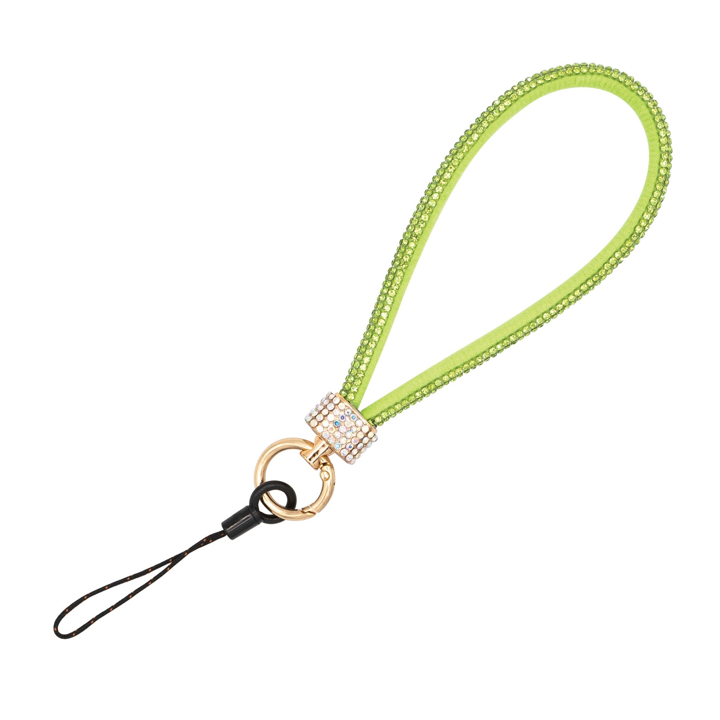 Wrist Phone Lanyard - Glitter Gemstone Style #10 Peridot 15.5cm