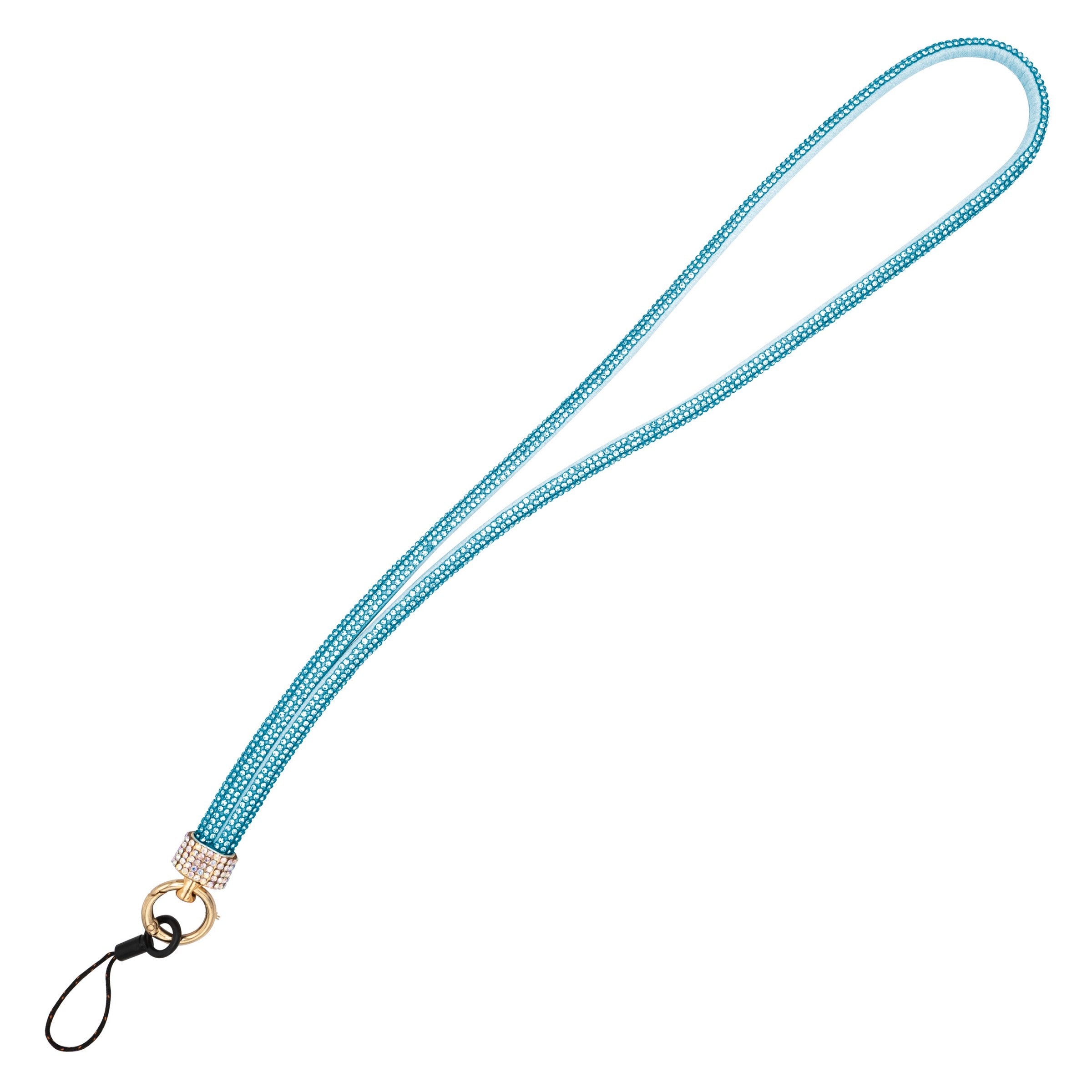 Cross Body Lanyard - Glitter Gemstone Style #2 Aquamarine 80cm