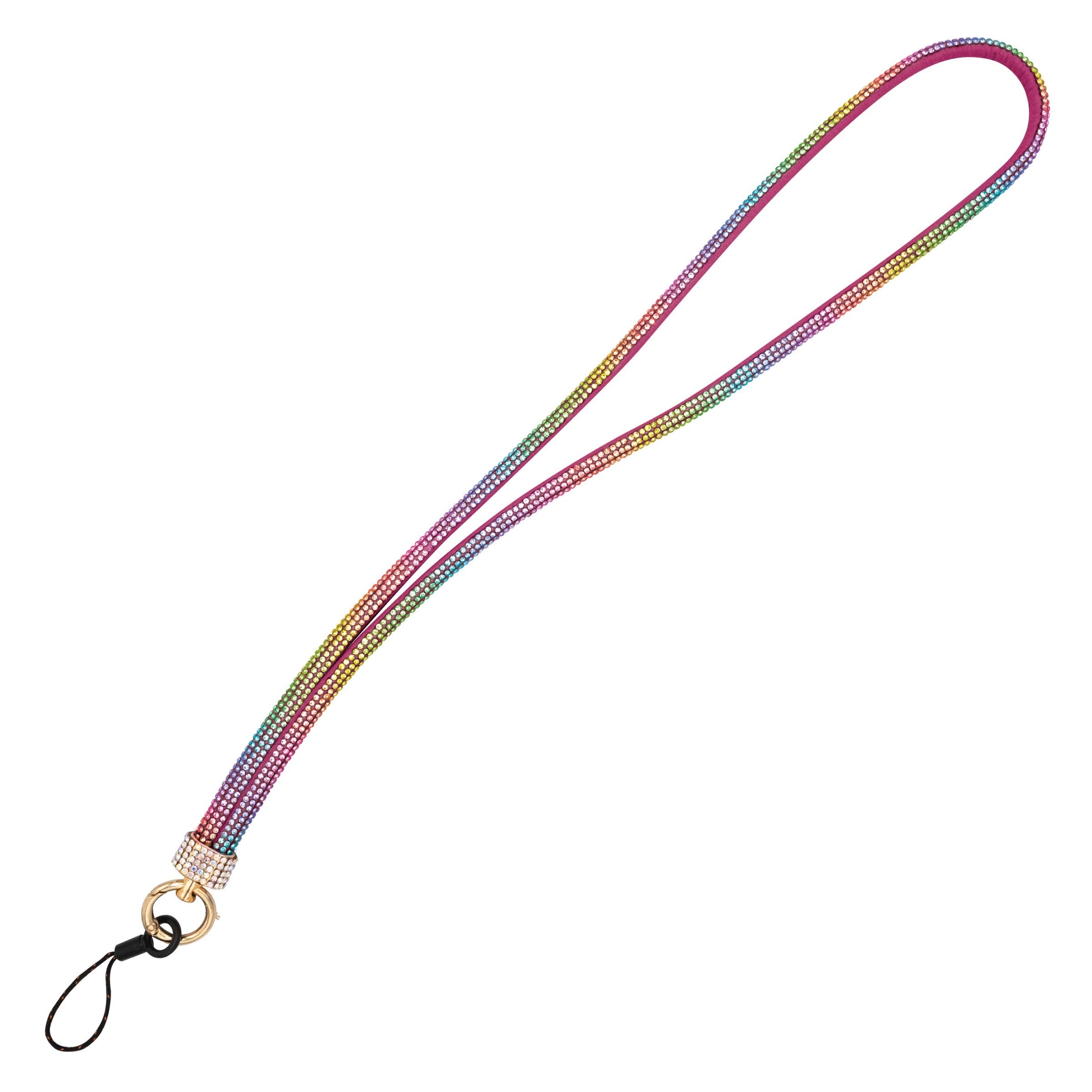 Cross Body Lanyard - Glitter Gemstone Style #11 Rainbow 80cm