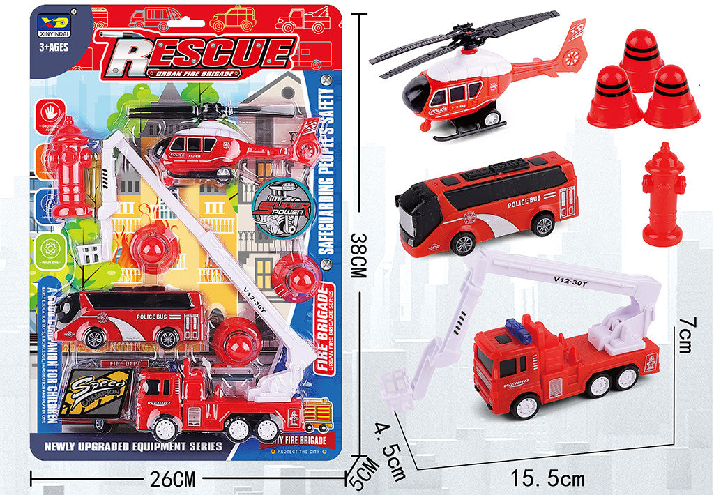 Fire Rescue Playset Age 3+ 6.1x2.75in - 7pcs
