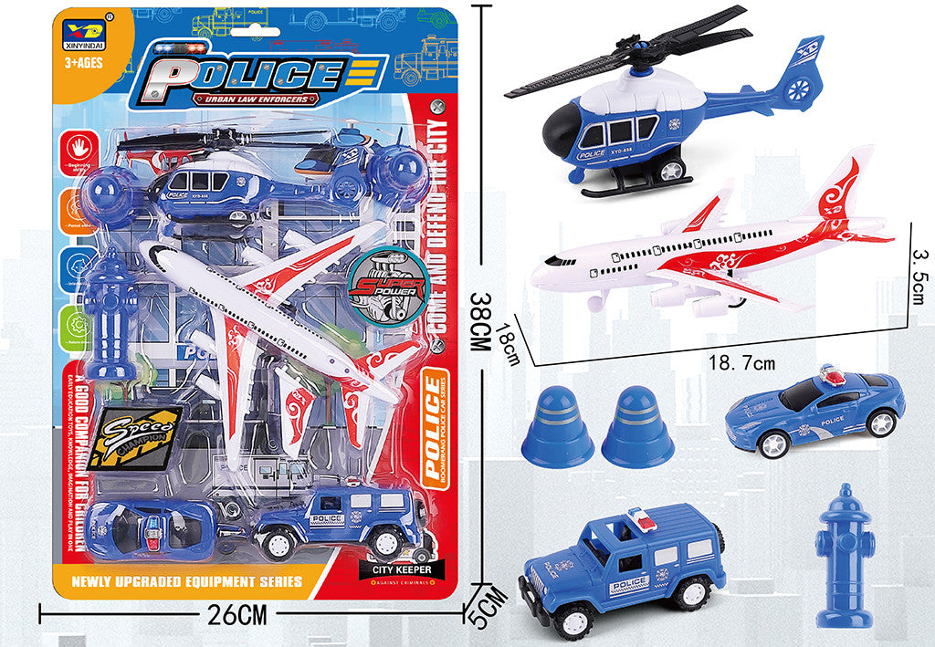 Police Playset Age 3+ 7.3in - 7pcs