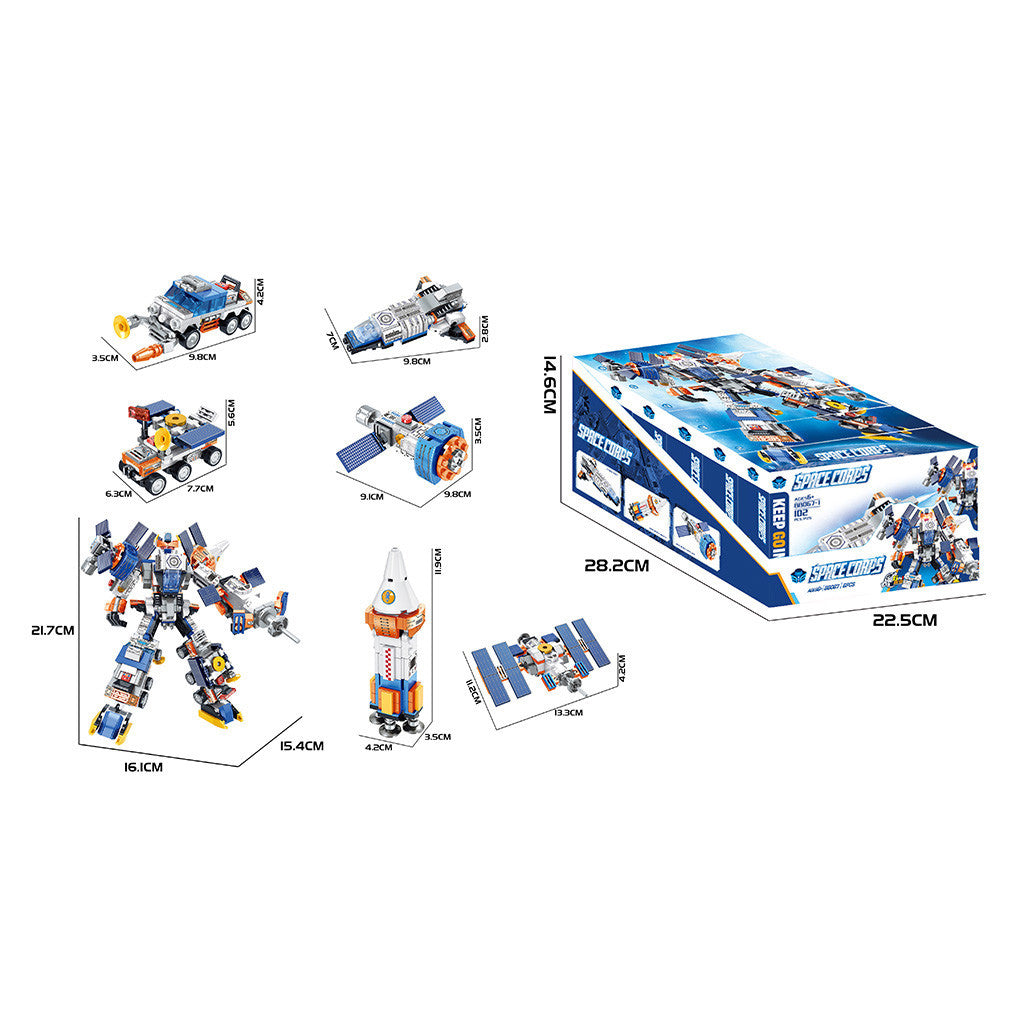 Building Blocks Space Corps 6in1 Age 6+ 3.5in approx.