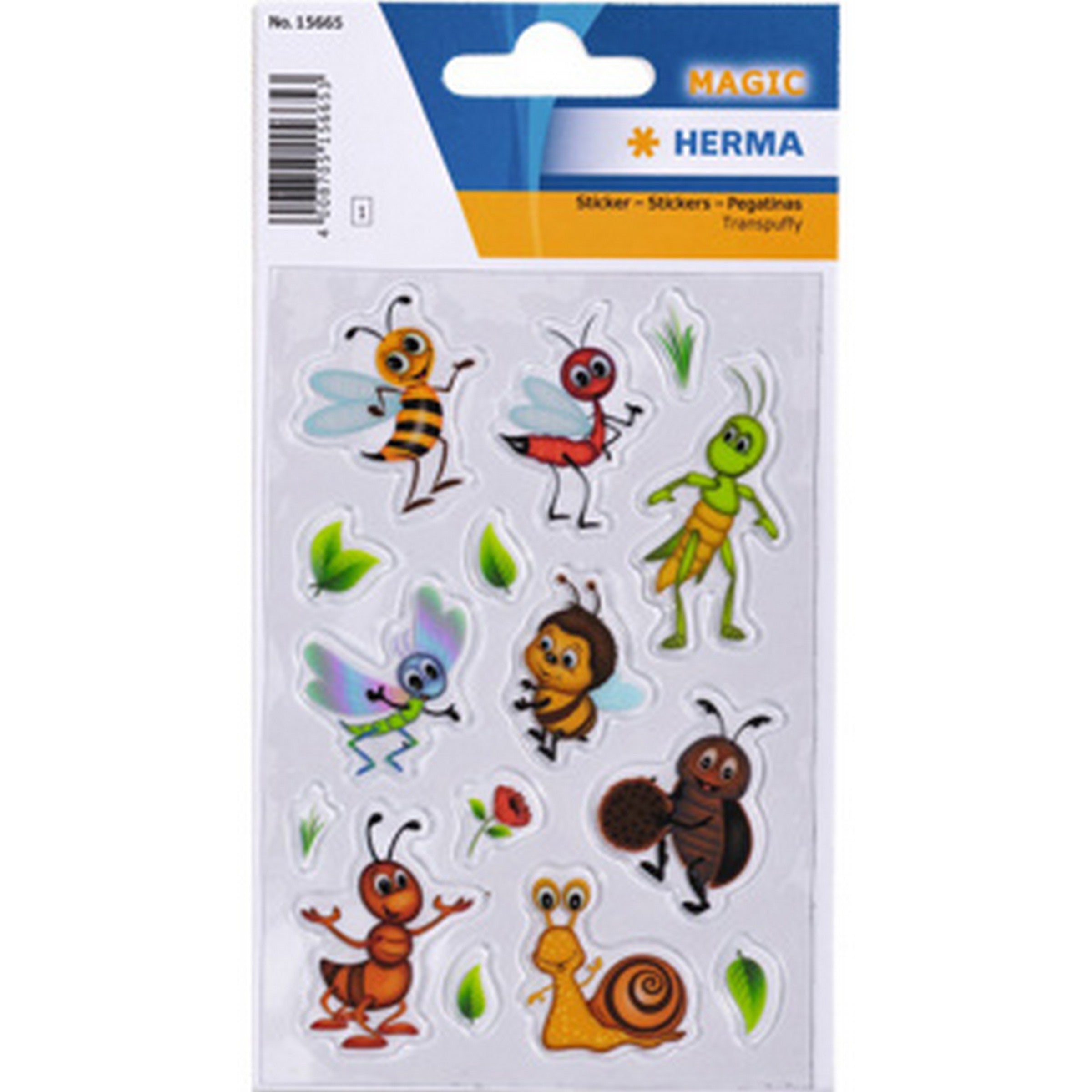 Herma Magic 1 Feuille Autocollants Transparents en Relief - Animaux de Prairie 4.75x3.25po