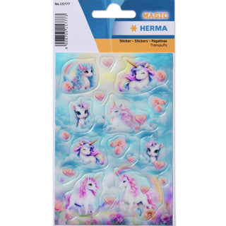 Herma Magic 1 Feuille Autocollants Transparents en Relief - Licorne Heureuse 4.75x3.25po