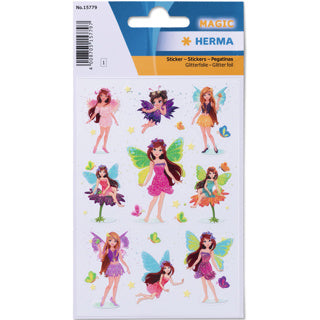 Herma Magic 1 Feuille Autocollants Scintillants - Fées 4.75x3.25po