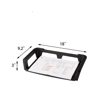 Storex Black Letter Tray - Plastic 18x9.2x3in