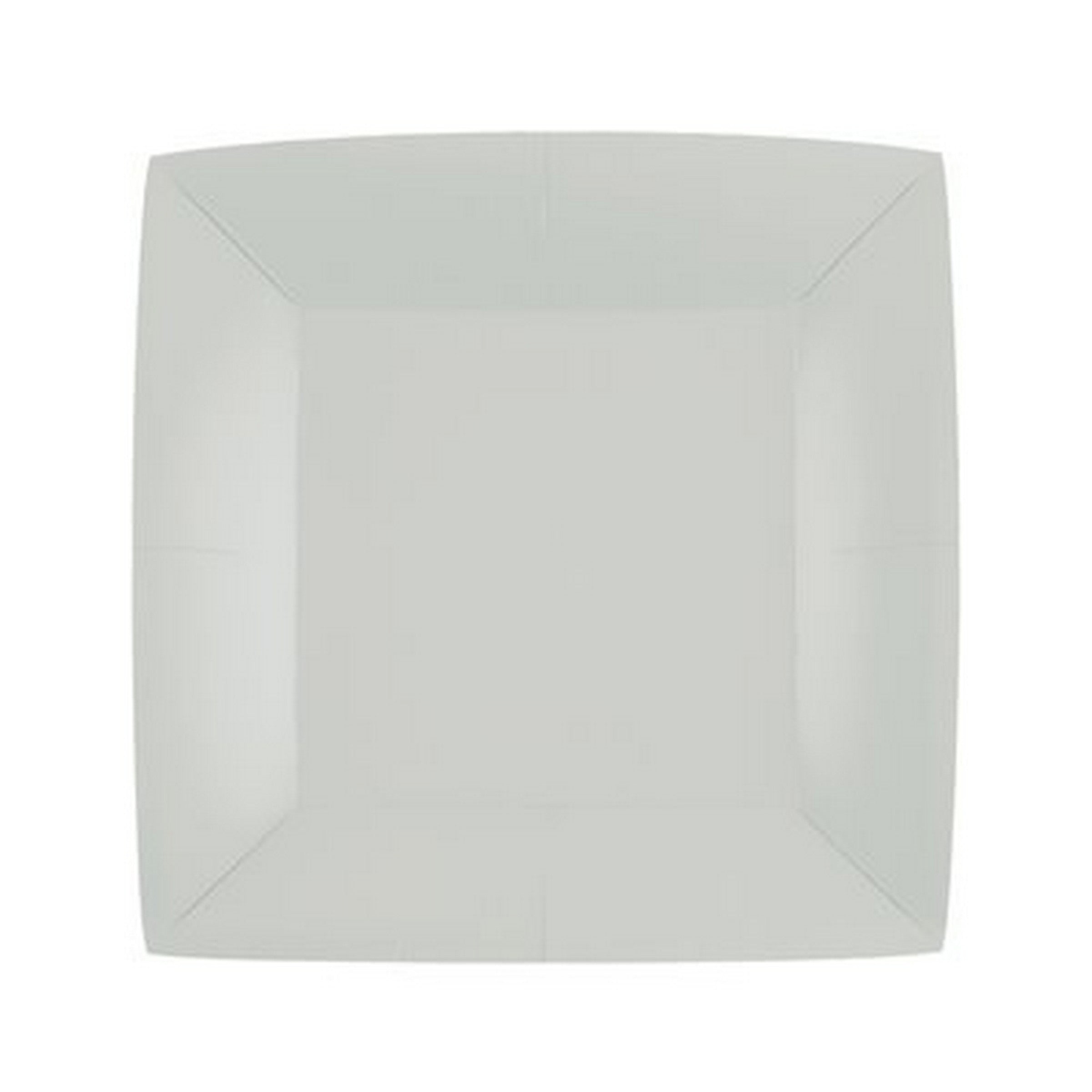 Rainbow Collection 10 Square Light Grey Plates - Natural Fibers - Biodegradable 7.3x7.3in