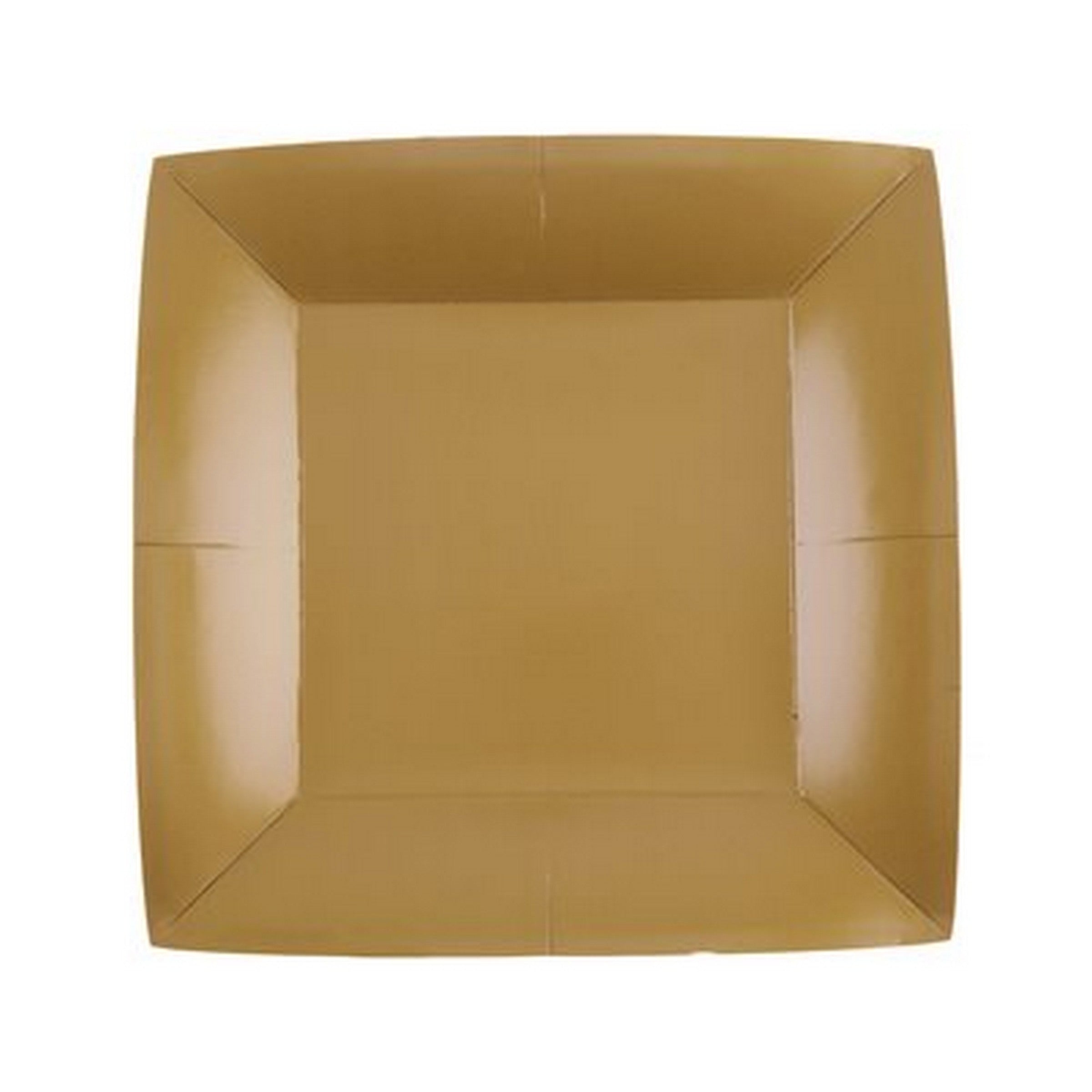 Rainbow Collection 10 Square Gold Plates - Natural Fibers - Biodegradable 7.3x7.3in