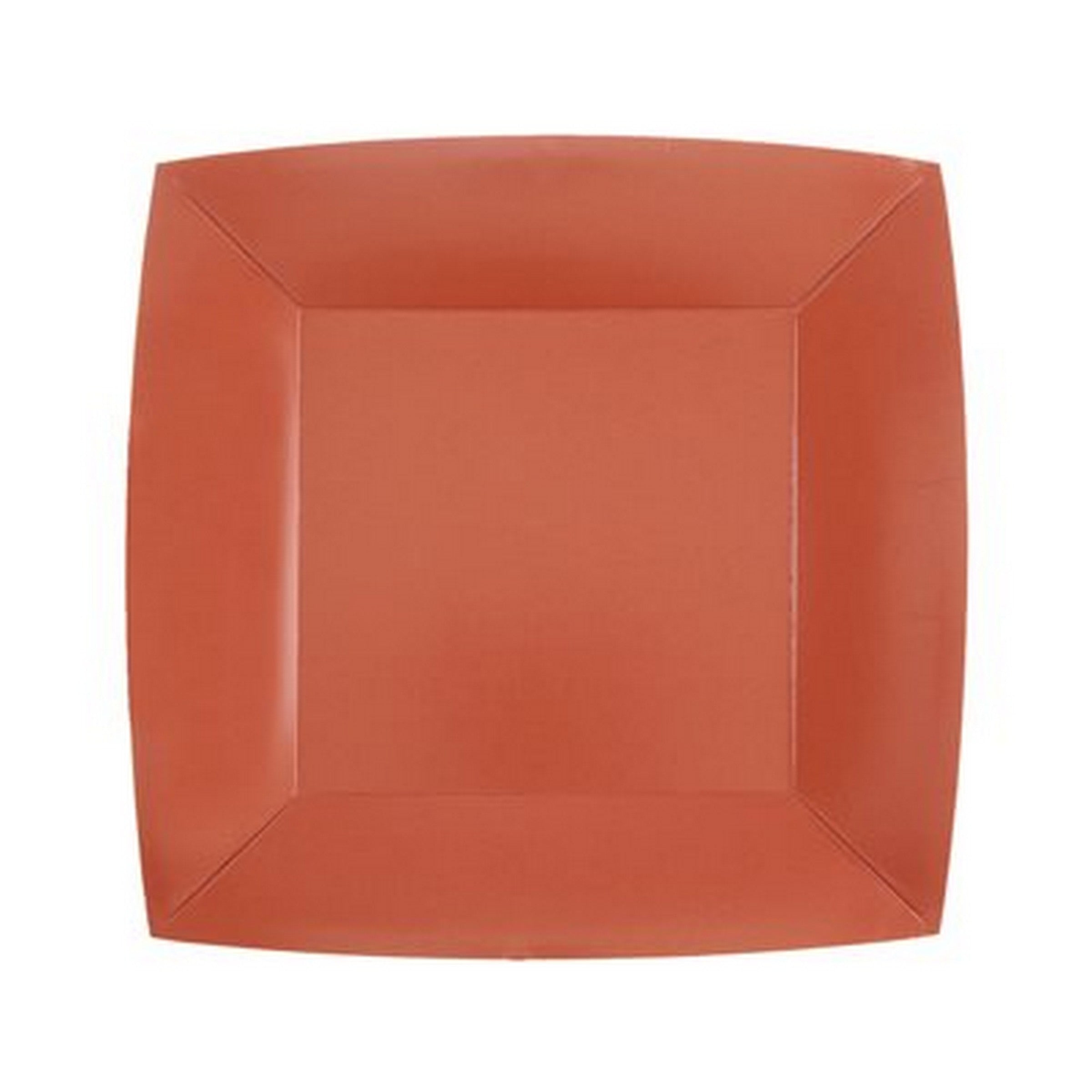 Rainbow Collection 10 Square Terracotta Plates - Natural Fibers - Biodegradable 7.3x7.3in