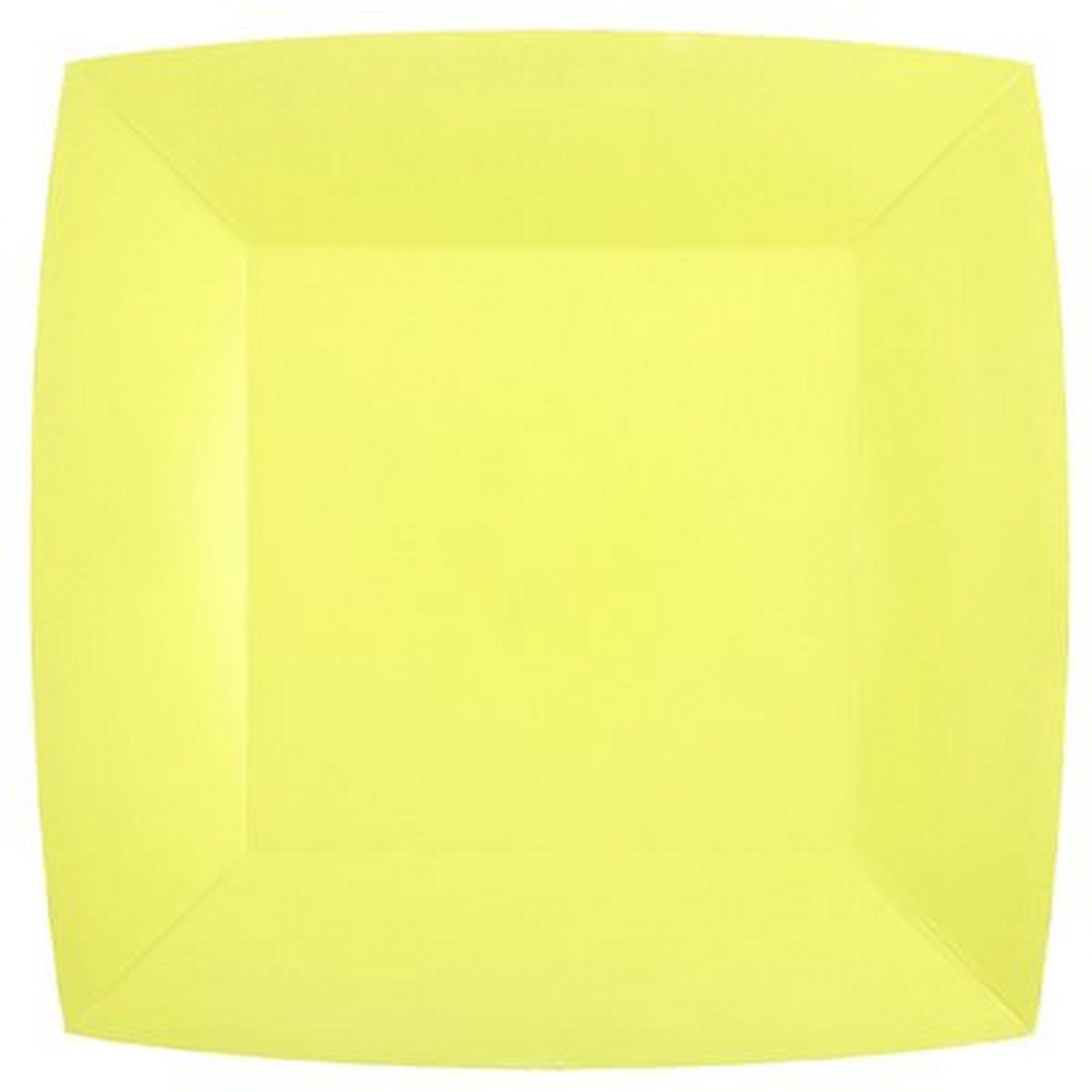 Rainbow Collection 10 Square Yellow Plates - Natural Fibers - Biodegradable 9.4x9.4in