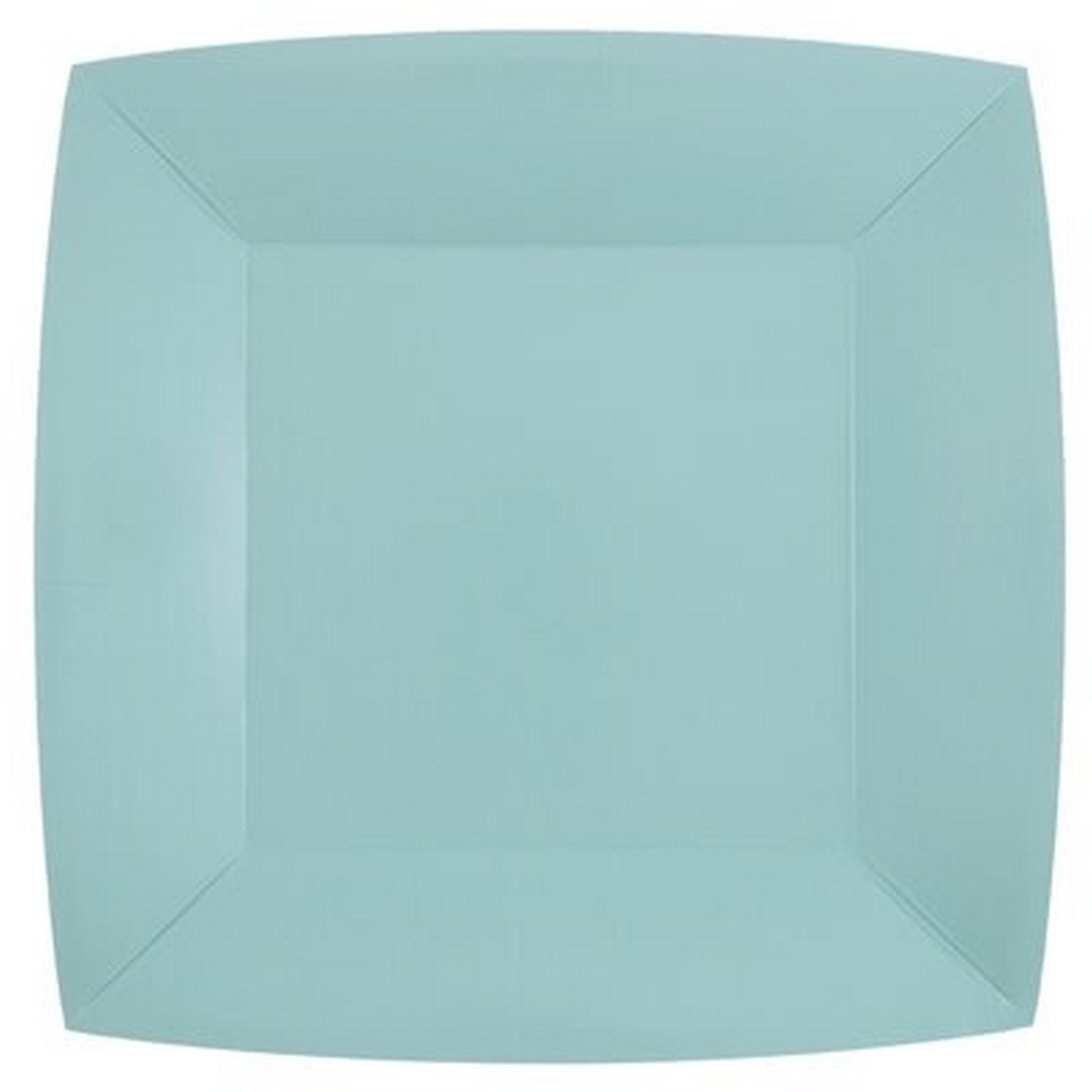 Rainbow Collection 10 Square Light Blue Plates - Natural Fibers - Biodegradable 9.4x9.4in