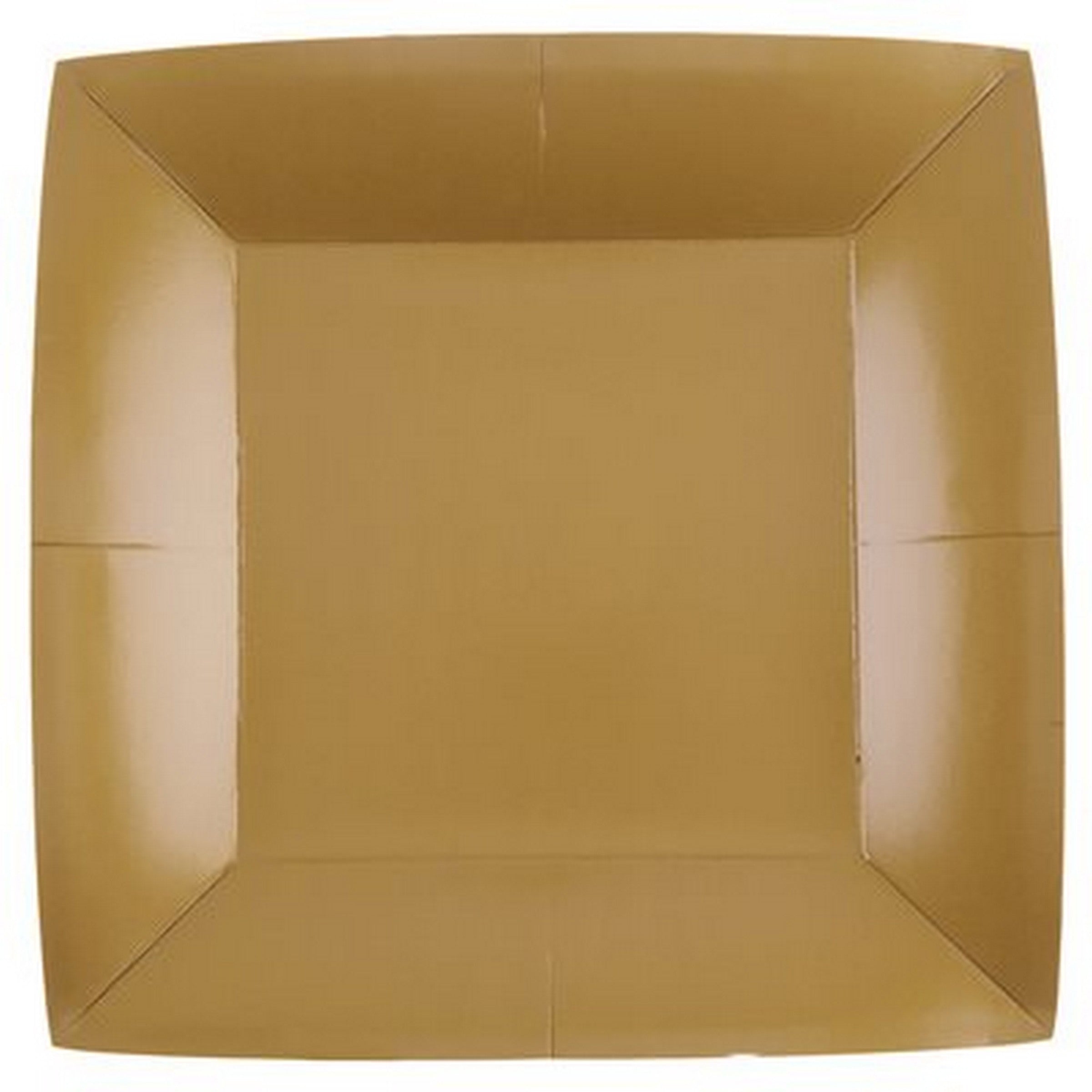 Rainbow Collection 10 Square Gold Plates - Natural Fibers - Biodegradable 9.4x9.4in