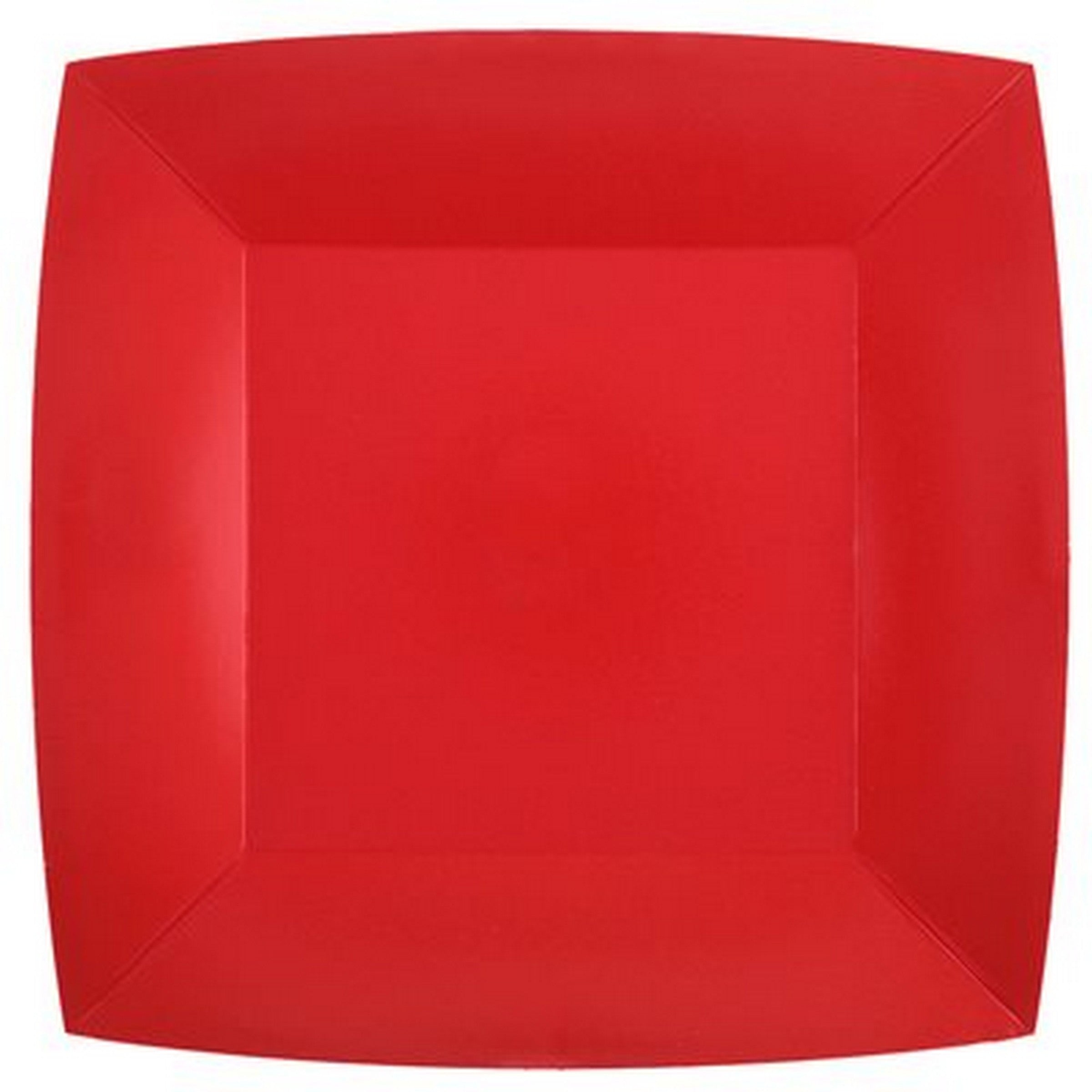 Rainbow Collection 10 Square Red Plates - Natural Fibers - Biodegradable 9.4x9.4in