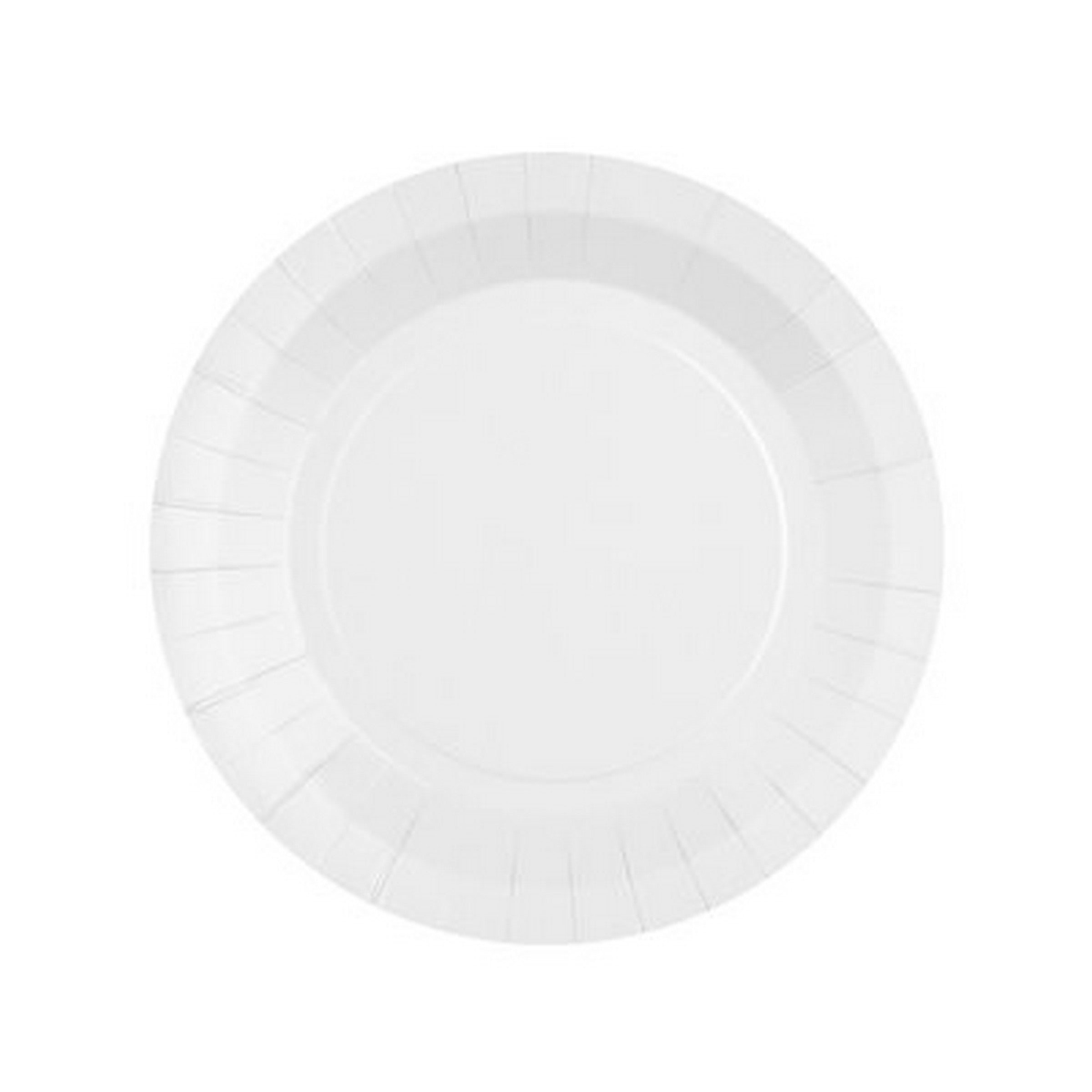 Rainbow Collection 10 Round White Plates - Natural Fibers - Biodegradable 7in