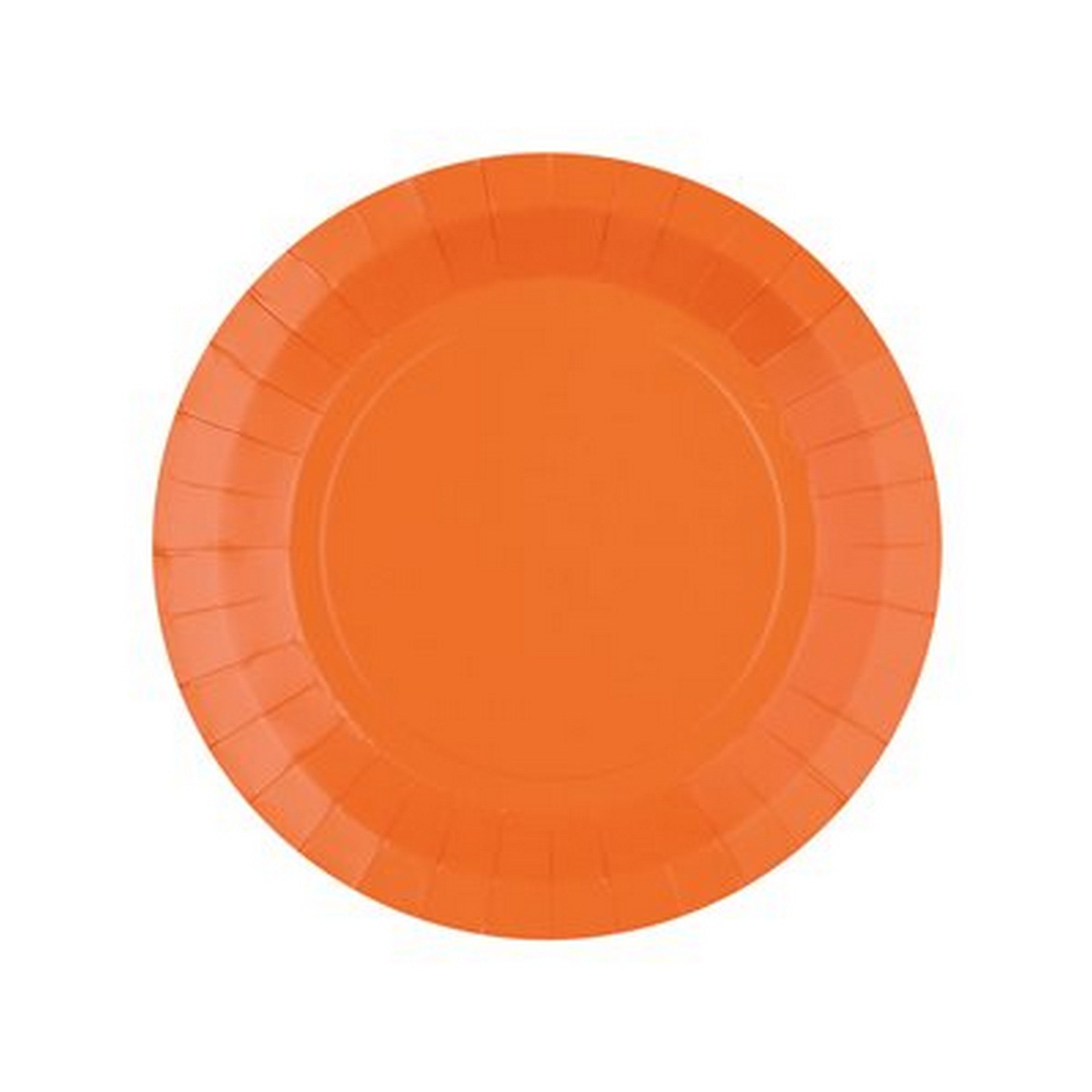 Rainbow Collection 10 Round Orange Plates - Natural Fibers - Biodegradable 7in