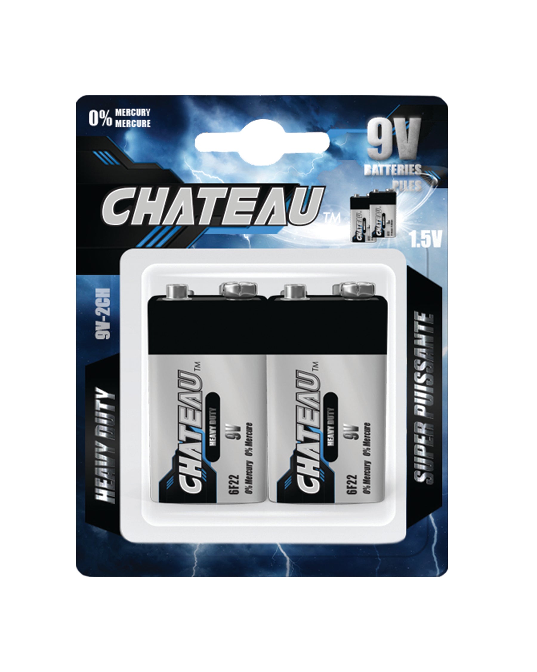 Chateau 2 Heavy Duty 9V Batteries Eco Fee $0.08SUS 